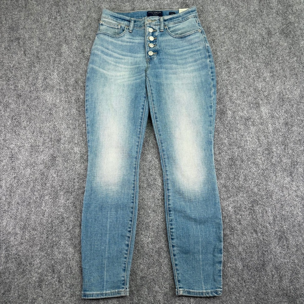 NWT Lucky Brand Bridgette Skinny Jeans 2 (26x26) Blue High Rise Ankle Button Fly